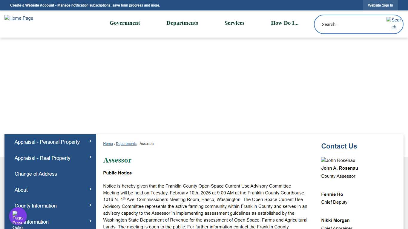 Assessor Franklin County, WA